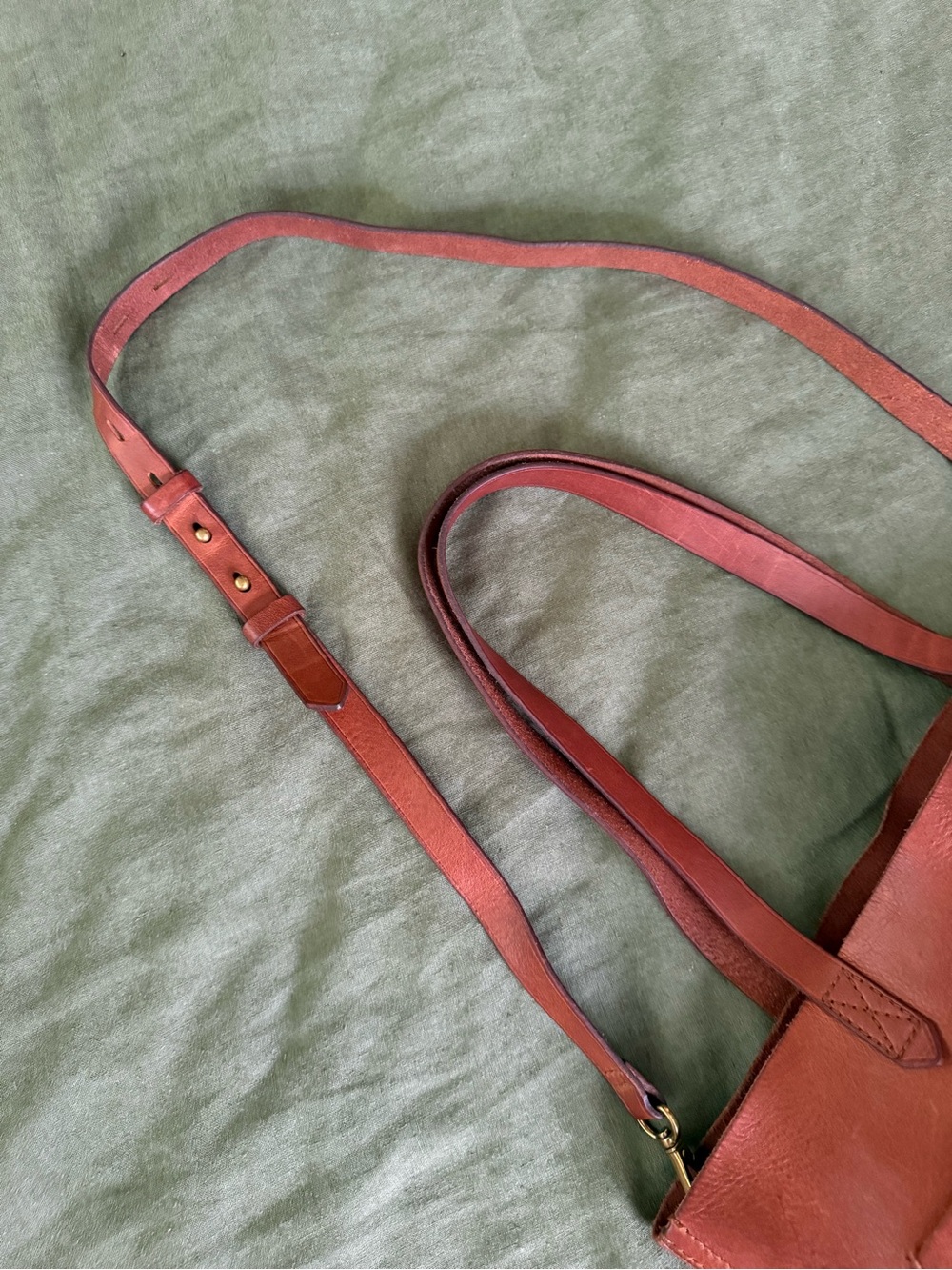 Madewell Classic Leather Tote Bag in Cognac Brown - Picture 5 of 5